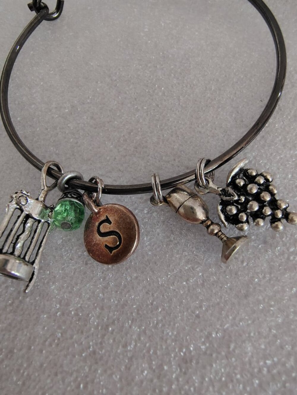 Cool Charm Bangle  Wine Cork Glass Grapes are so Neat  # 568 - Picture 2 of 2